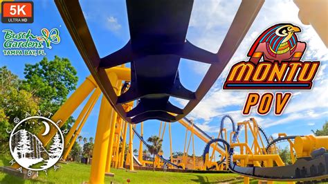 Montu Front Seat POV On Ride 5K 60 FPS UHD World Class B M Invert