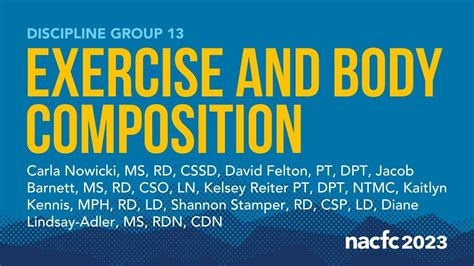 NACFC 2023 DG13 Exercise And Body Composition YouTube