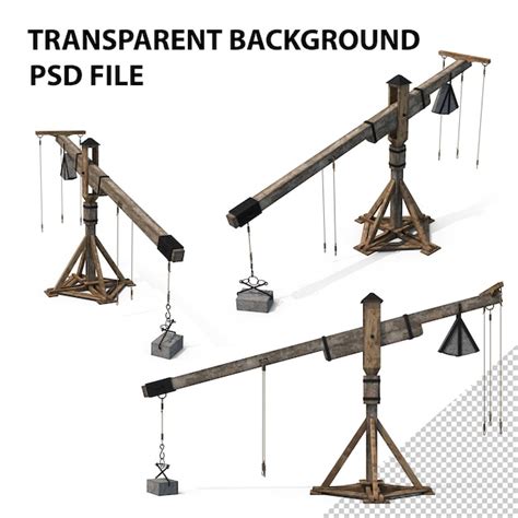 Premium PSD | Medieval wooden crane png