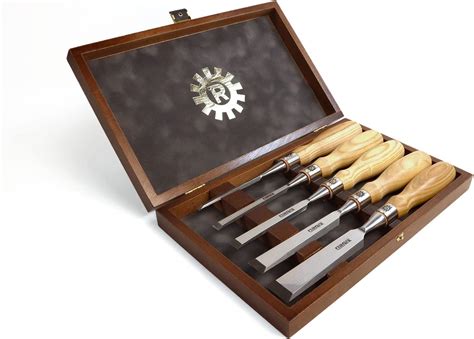 Narex Premium Bevel Edge Chisel Set With Stained Hornbeam Wood Waxed