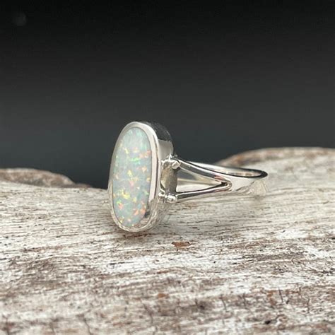 White Opal Ring - Etsy