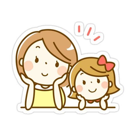 Mother And Daughter Sticker For Sale By Reethes Cartoon Mom Mother