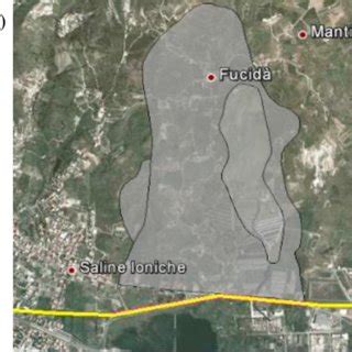 (a) Landslide hazard areas identified by PAI; (b) Landslide risk areas ...