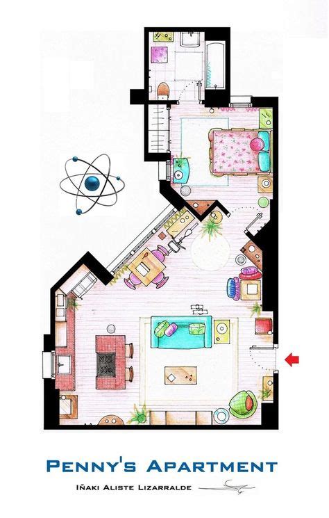 Pennys Apartment Floor Plan In The Big Bang Theory The Big Bang