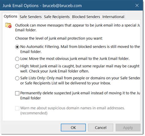 Outlook 2007 email keeps going to junk folder - wherevast