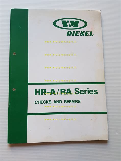 Workshop Manuals Vm Manuale Officina Motori Serie Hr A Ra Originale