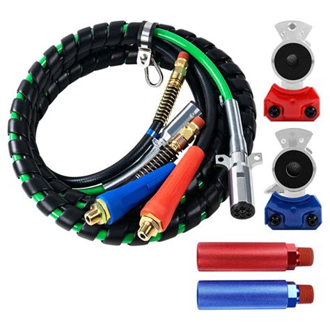 12ft 3 In 1 ABS Power Air Line Hose Kit Airline Air Hose Wrap 7 Way