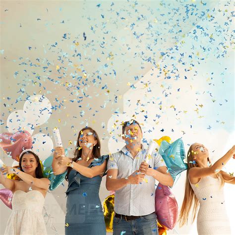 Buy Premium Gender Reveal Confetti Cannon Set Of 4 Biodegradable