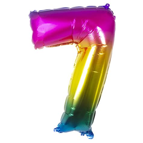 Ballon Geant Mylar Rainbow Chiffre 7 Ballons Ballons Chiffres