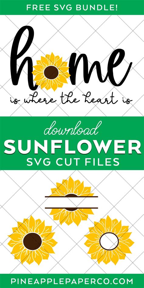 Free Sunflower Svg Bundle Free Svg Cricut Free Svg