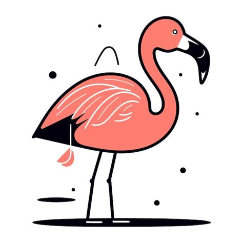 Premium Vector Flamingo Hand Drawn Vector Illustration In Doodle Style