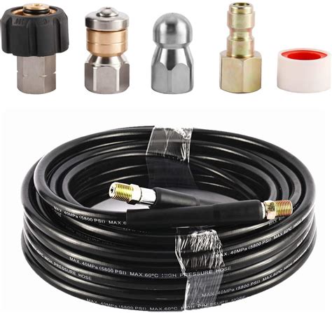 Patioer Sewer Jetter Kit For Pressure Washer 50 Feet Sewer Jet Hose 1 4 Inch Npt Drain