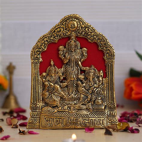 Jaipurcrafts Premium Metal Laxmi Ganesha And Saraswati Idol Statue Mur