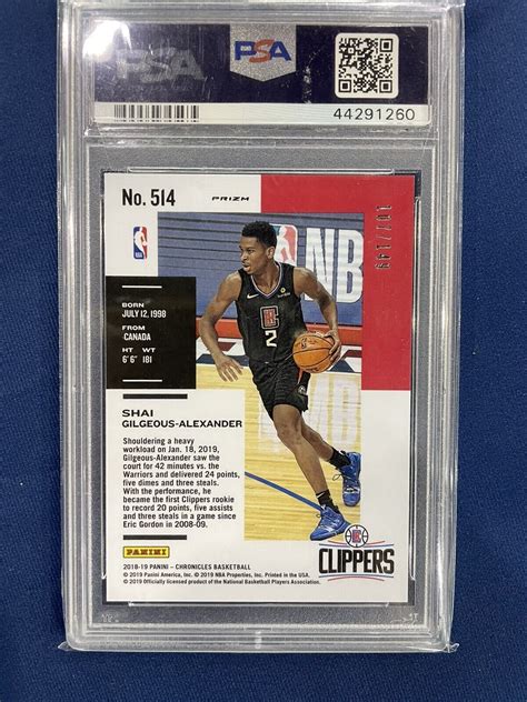 Panini Chronicles Rookies Red Shai Gilgeous Alexander