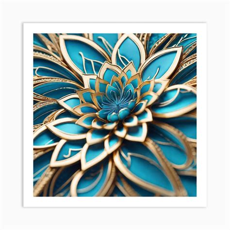 Blue Flower Art Print By Pat4u Fy