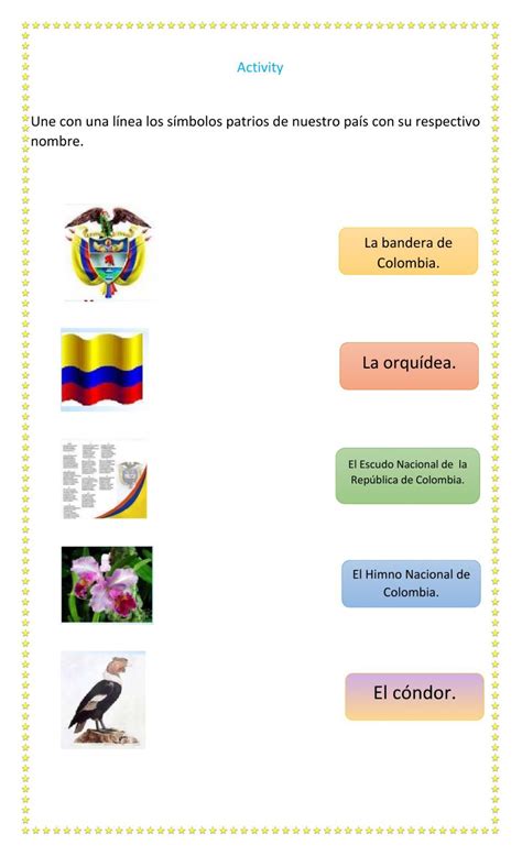 Los S Mbolos Patrios De Colombia Interactive Worksheet