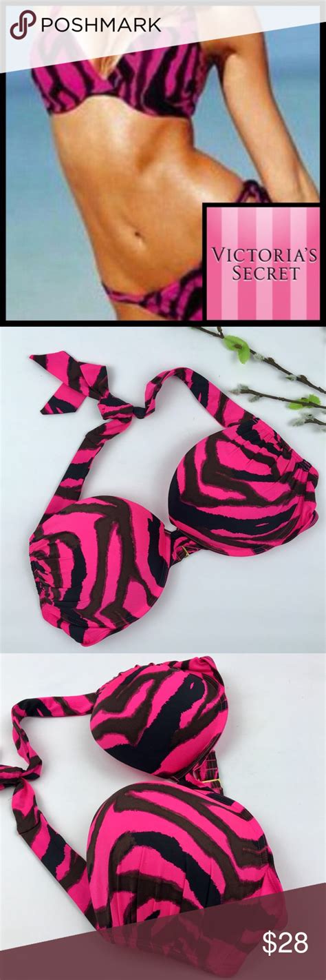 VICTORIA S SECRET Tiger Stripe Pad Bikini Top 36 C