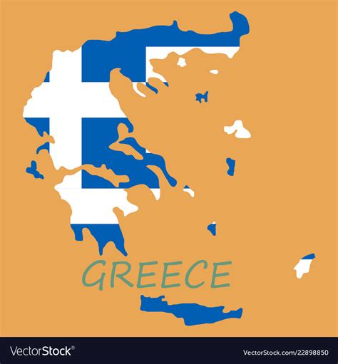 Flag Map Of Greece Royalty Free Vector Image Vectorstock