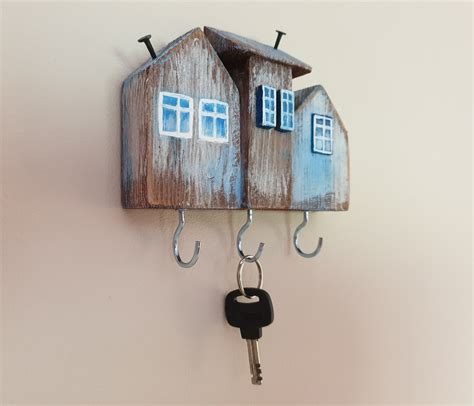 Handmade Key Holder Wall Hanging Home Decor Rustic T Wooden Etsy