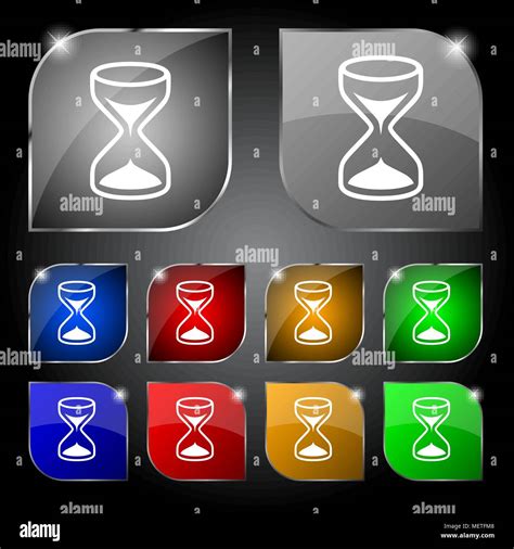 Hourglass Sign Icon Sand Timer Symbol Set Of Colour Buttons Vector