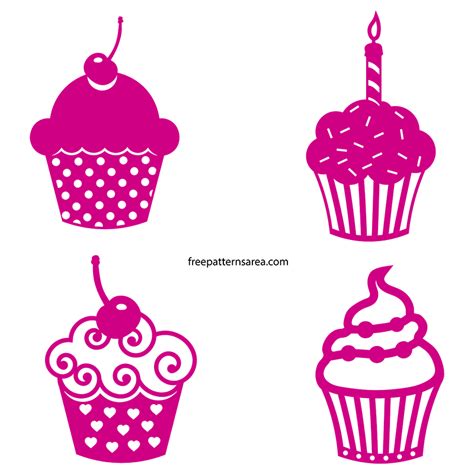 Free Svg Cupcakes Silhouette Vector