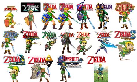 All the Zelda games and all the Links by xx-Ayla on DeviantArt