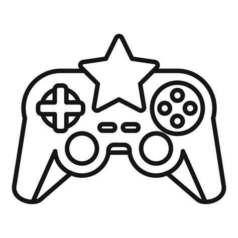 Star Video Game Joystick Icon Outline Style Vector Art At