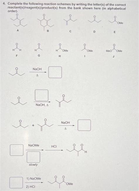 Solved Complete The Following Reaction Schemes By Writing Chegg