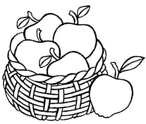 Apple Basket Coloring Page | Coloring Sky