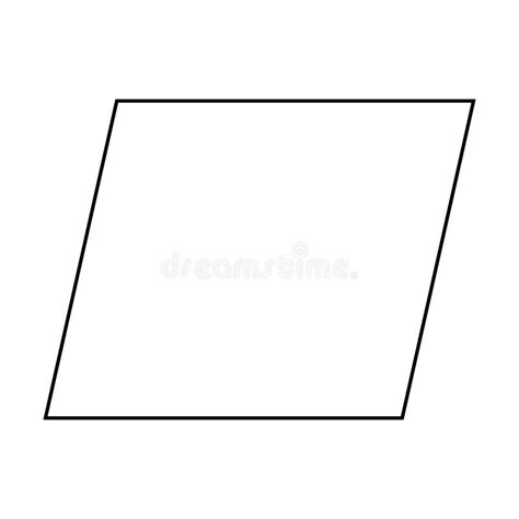 Parallelogram Shape Symbol Vector Icon Outline Stroke For Creative