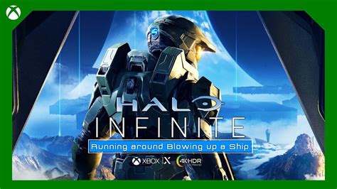 Halo Infinite Running Around Blowing Up A Ship XBOX Series X 4K HDR