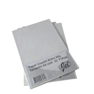 Papel Couche Brilho 90g A4 Jel Laser E Jato De Tinta 50 Folhas Shopee