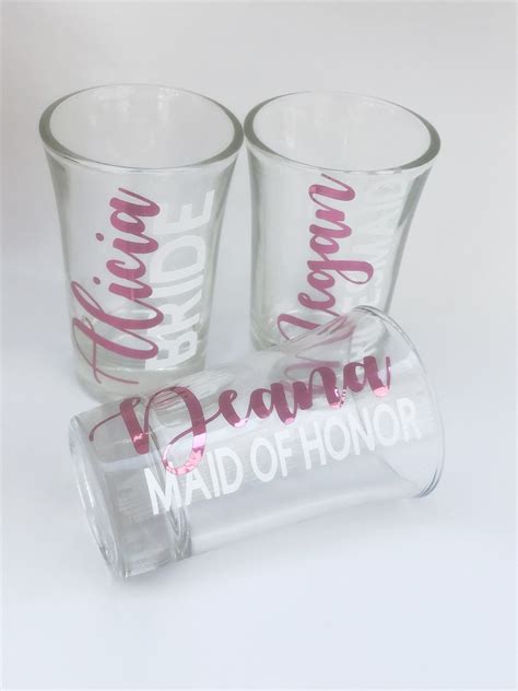 Bridesmaid Shot Glasses Personalized Shot Glasses Wedding Shot Etsy