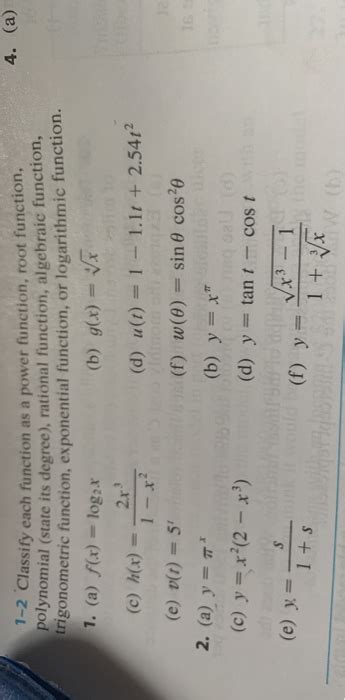 Solved A Classify Each Function As A Power Chegg