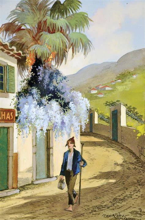 Vilão no caminho de Santo António aguarela de Max Römer 1936 Funchal