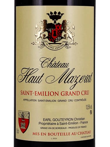 Ch Teau Haut Mazerat Saint Milion Grand Cru Vivino Canada