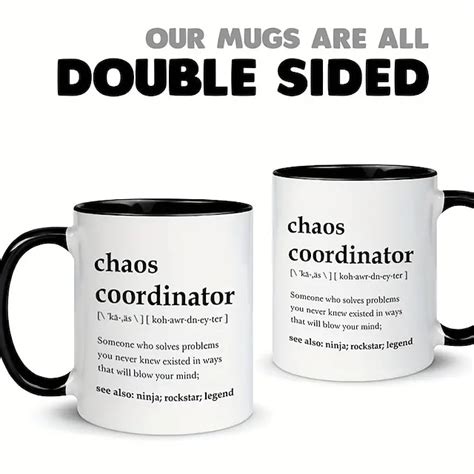 Chaos Coordinator Mug Portable Coffee Mugs 11 Oz Boss Lady Gifts For