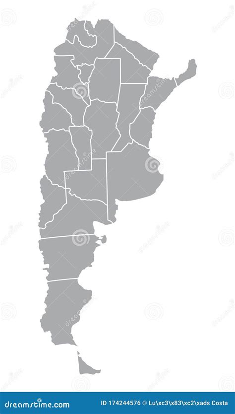 Argentina provinces map stock illustration. Illustration of contour ...