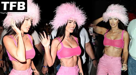 Braless Megan Fox Stuns In Pink While Partying In Miami 9 New Photos