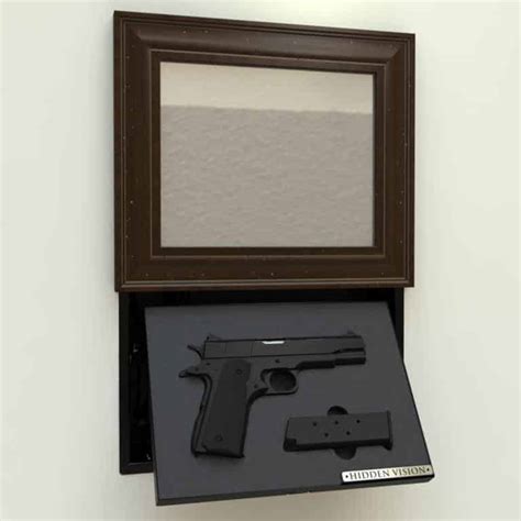 Automated Hidden Gun Storage Behind Mirror Or Picture Hidden Vision