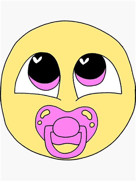 Baby Pacifier Emoji Pink Sticker For Sale By H3 Th3y Redbubble