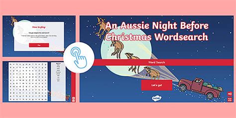 An Aussie Night Before Christmas Interactive Word Search Game