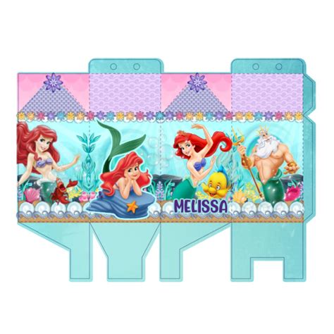 10 Caixas Milk Personalizada Tema Ariel Pequena Sereia Lembrancinha