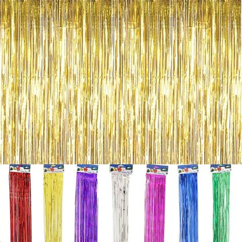 5pcslot 1 Meter Gold Foil Fringe Tinsel Curtain Tassel Garlands