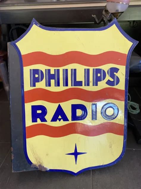 Plaque Maill E Ancienne Philips Radio Double Face Tsf Ondes Eur