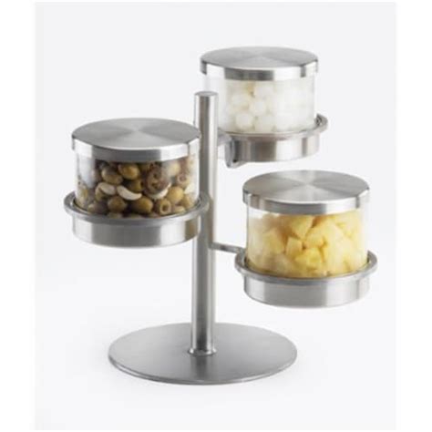 Cal Mil 1855 4 55 Mix 3 Tier Jar Holder With Stainless Steel Lid 1