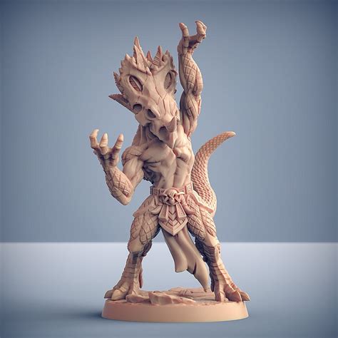 Lizardman Shaman Lizardfolk Premium 3d Printed Tabletop Miniature Da