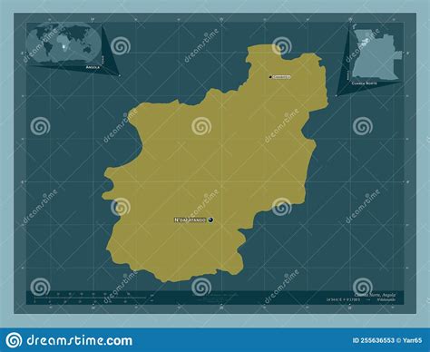 Cuanza Norte Angola Solid Labelled Points Of Cities Stock