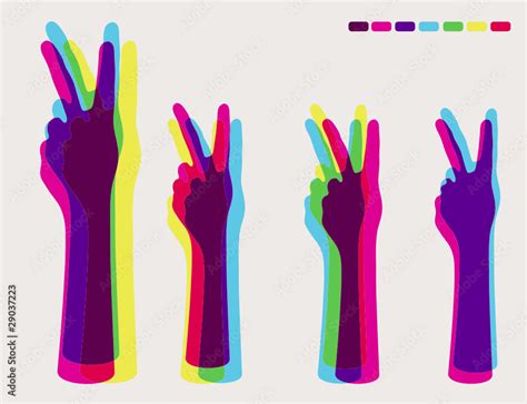 V sign - Hand Giving Peace Sign Stock Vector | Adobe Stock