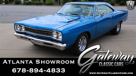 Blue 1968 Plymouth Road Runner Coupe 426 Cid Hemi V 8 4 Speed Manual